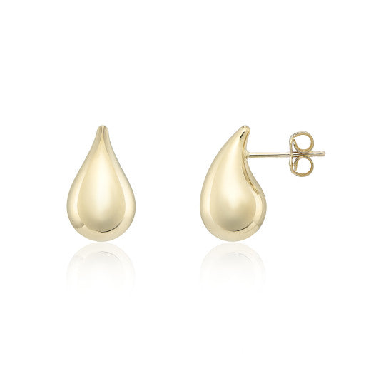 9ct Gold Teardrop Stud Earrings - John Ross Jewellers