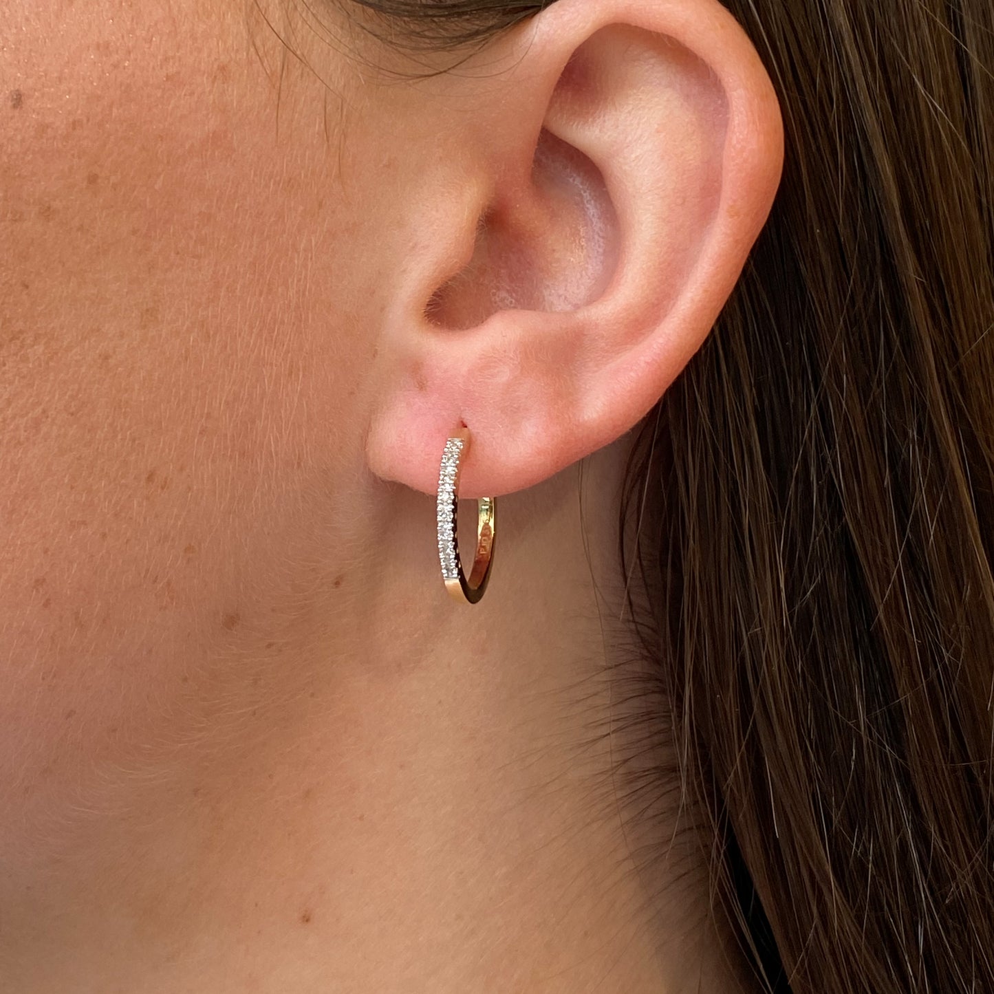 9ct Gold Diamond Hoop Earrings | 0.10ct - John Ross Jewellers