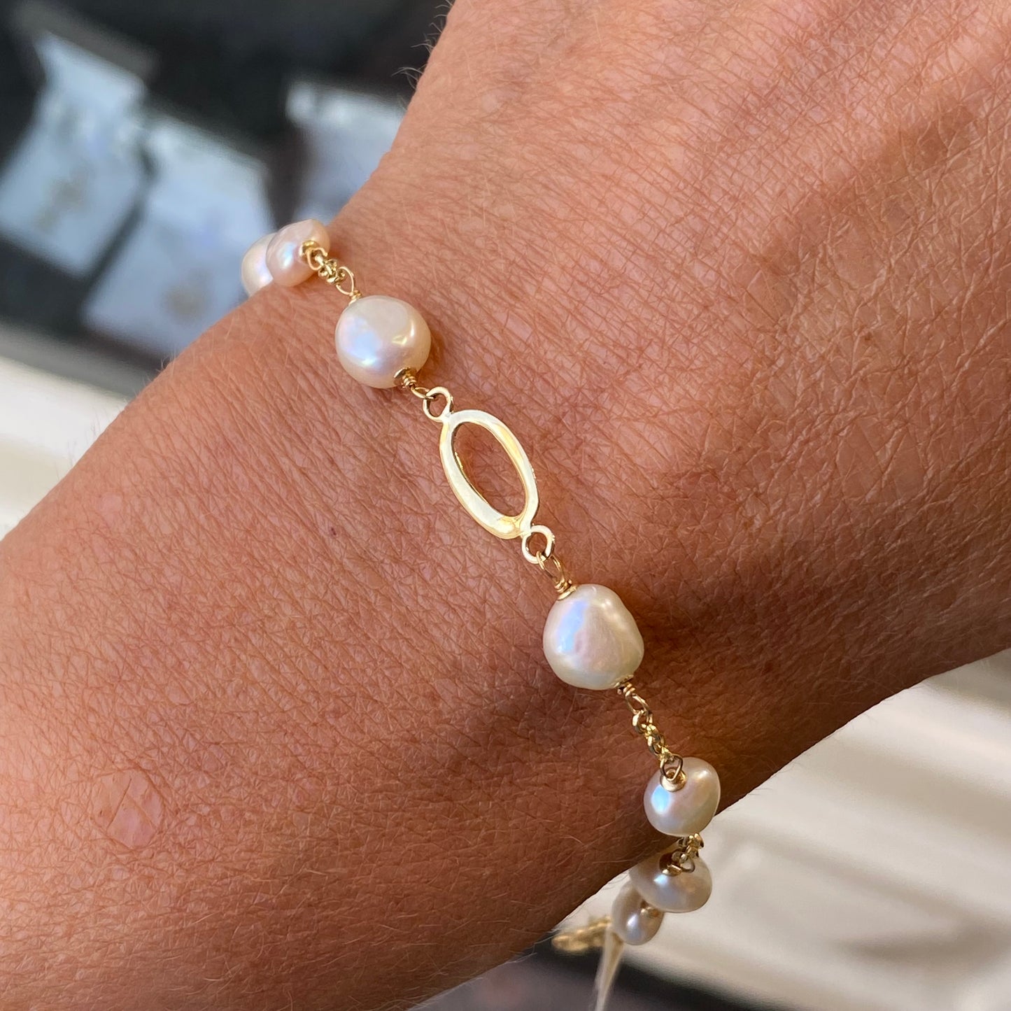 18ct Gold Olympia Freshwater Pearl Bracelet - John Ross Jewellers