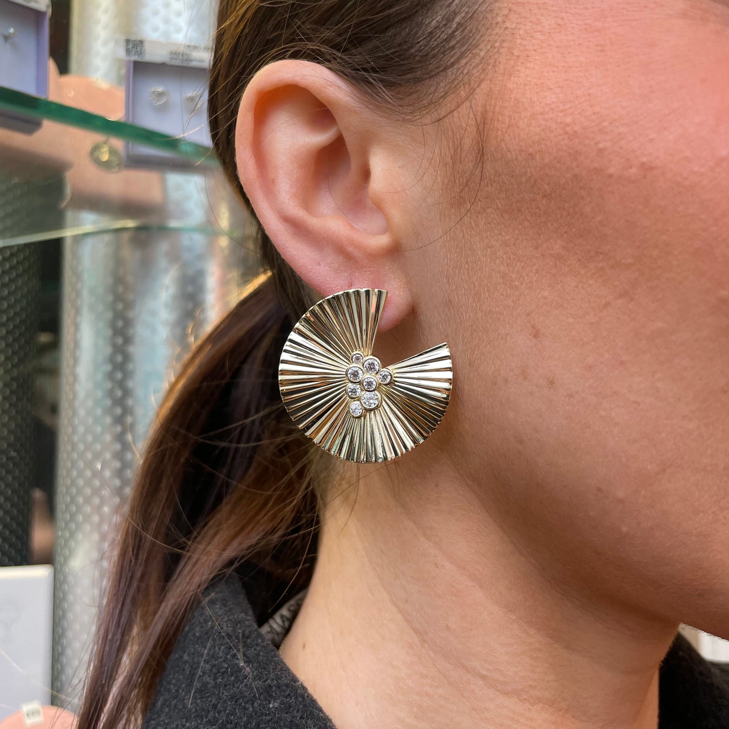 Sunshine CZ Fan Stud Earrings - John Ross Jewellers