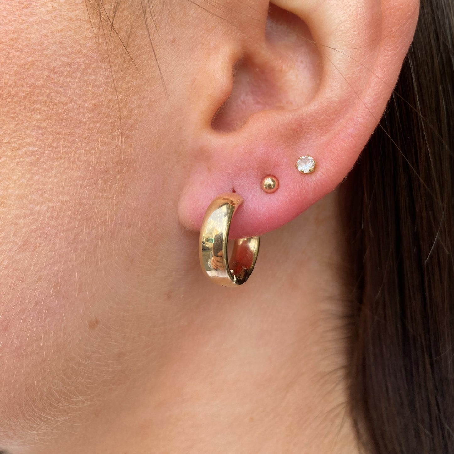 9ct Gold Chunky Huggie Hoop Earrings - John Ross Jewellers