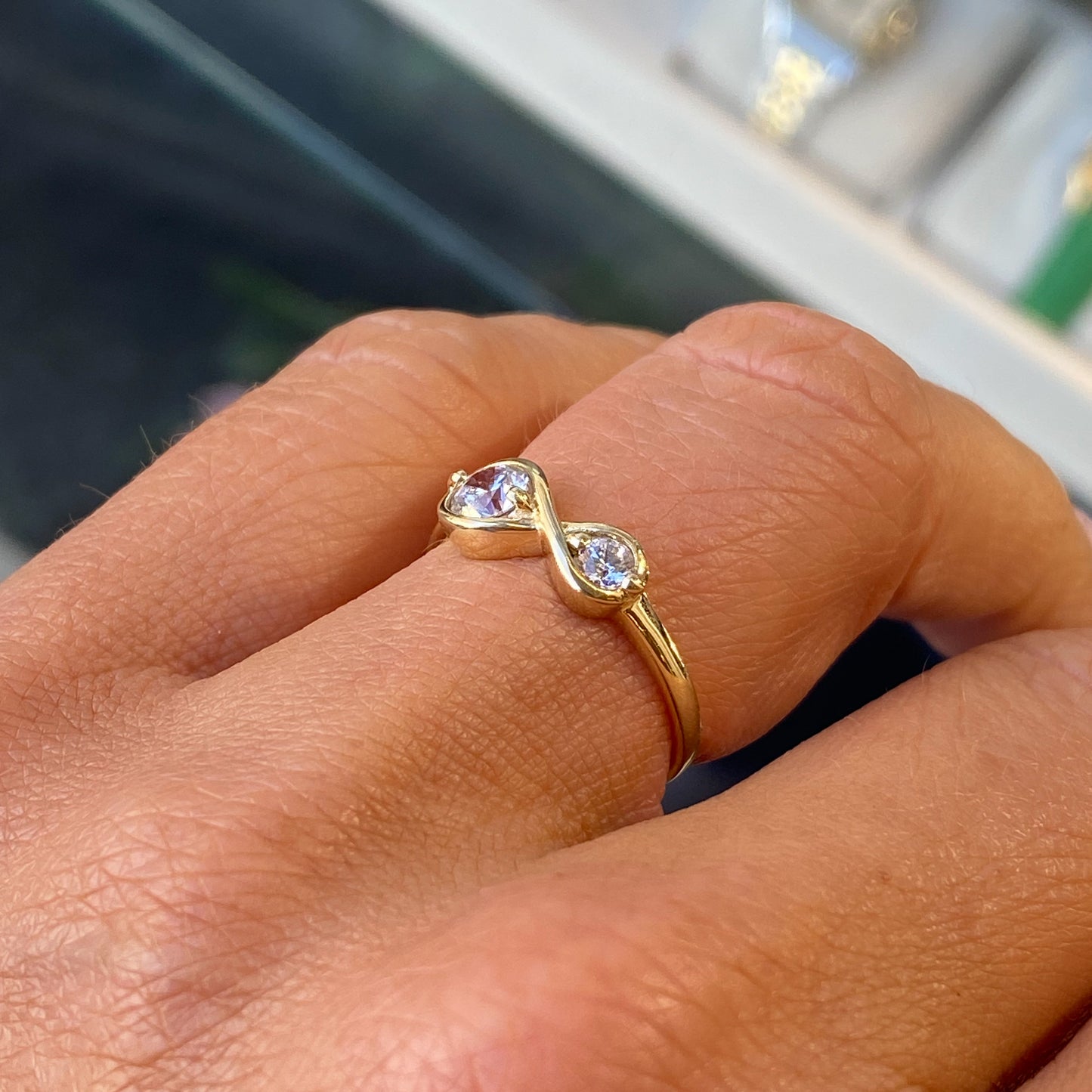 9ct Gold Infinity CZ Ring - John Ross Jewellers