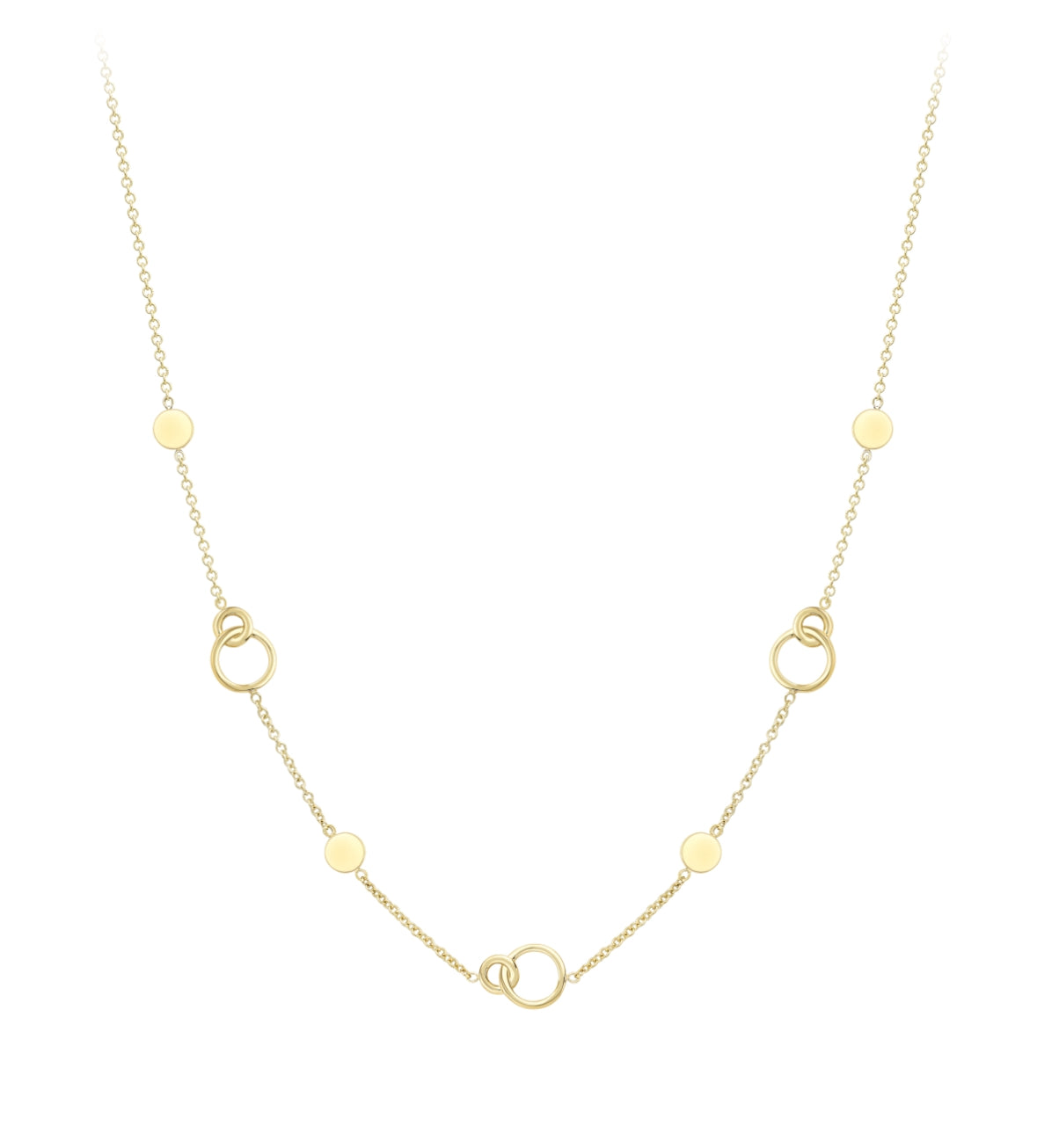 9ct Gold Unity & Disc Necklace - John Ross Jewellers