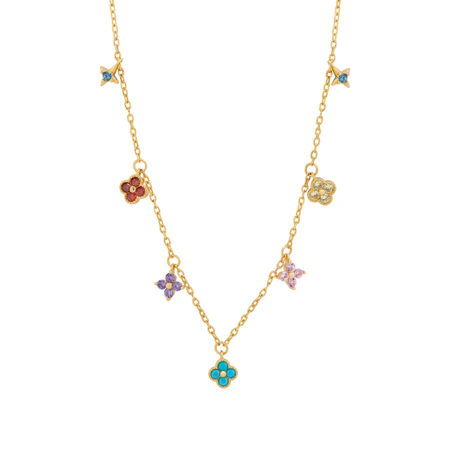 Sunshine Multi-Coloured Quatrefoil Necklace - John Ross Jewellers