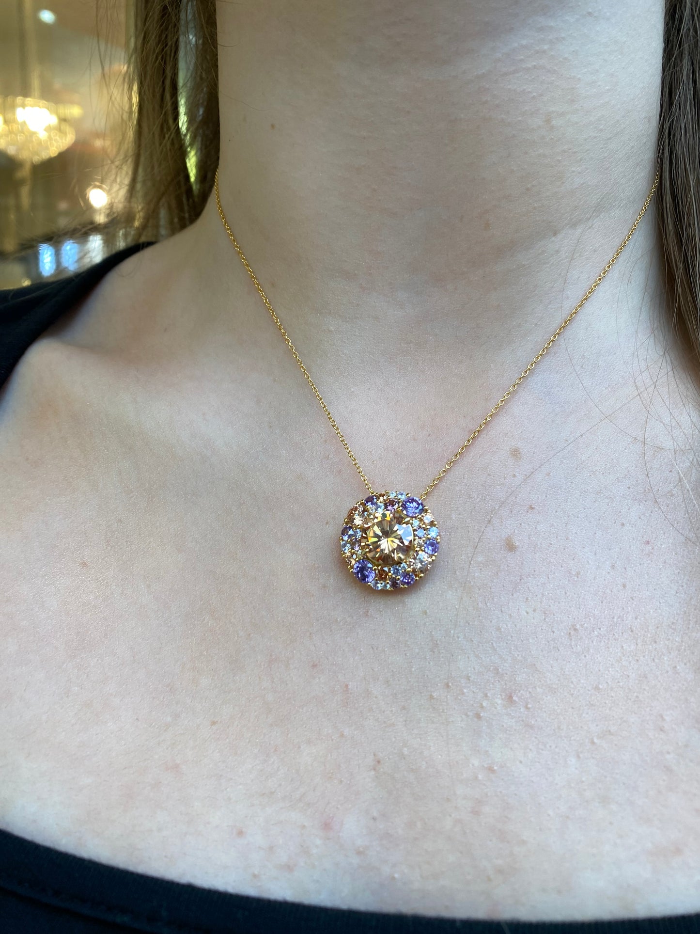 Sunshine Champagne Cocktail Necklace | Cushion - John Ross Jewellers