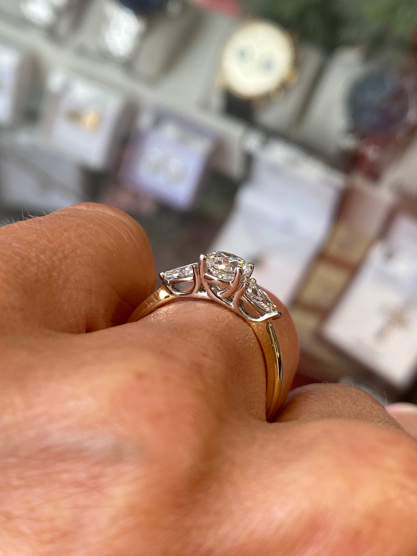 18ct Gold 1.33ct Trilogy Diamond Engagement Ring | Certified - John Ross Jewellers