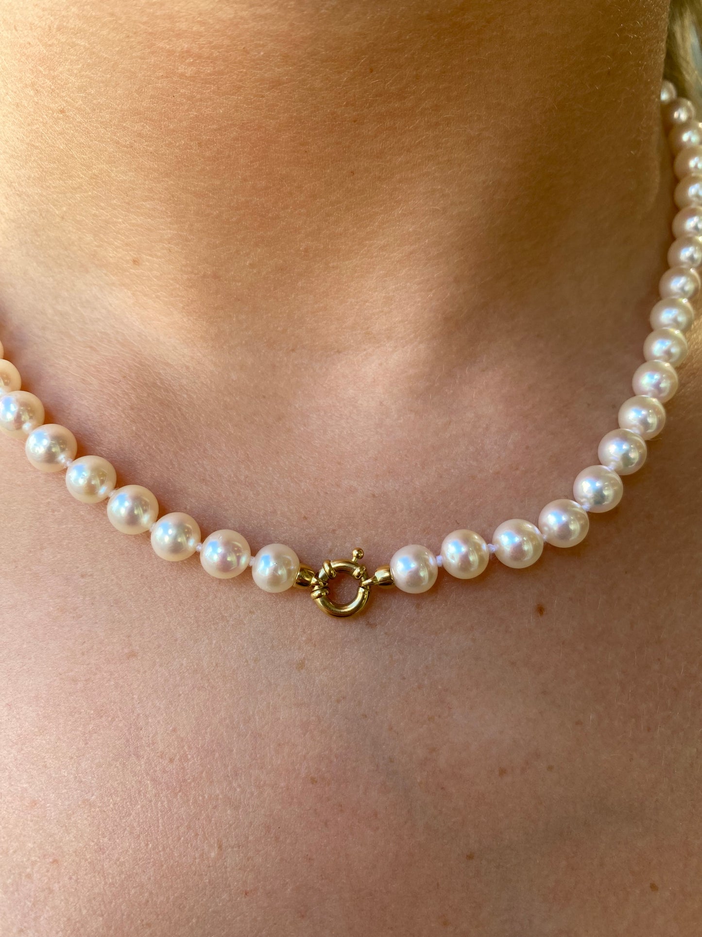 18ct Gold Akoya Pearl Necklace | 6.5-7mm