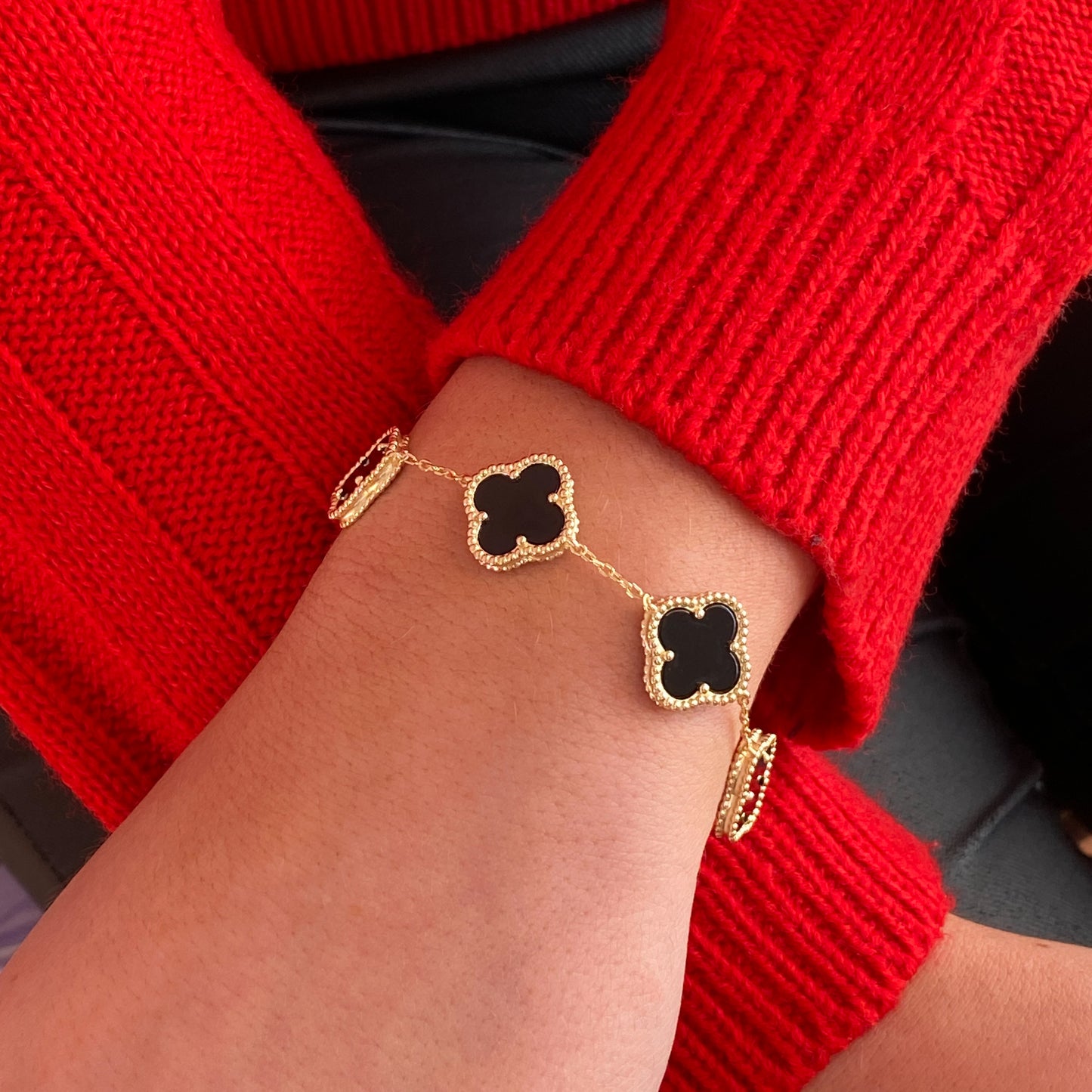 Sunshine Quatrefoil Bracelet | Onyx - John Ross Jewellers