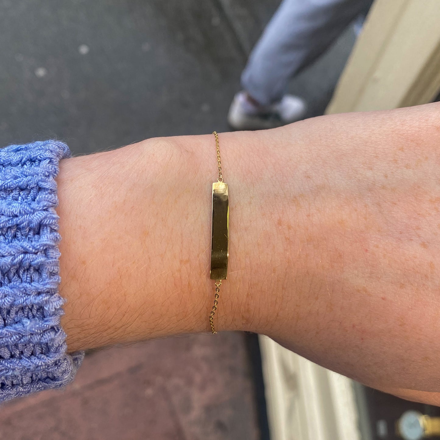 9ct Gold Bar Disc Identity Bracelet - John Ross Jewellers