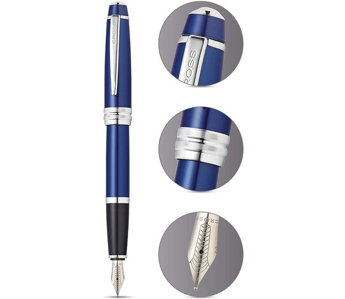 Cross Bailey Blue Lacquer Fountain Pen - John Ross Jewellers