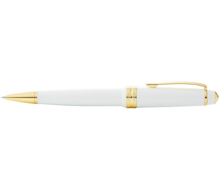 Cross Bailey Light Polished White Resin & Gold Tone Ballpoint Pen - John Ross Jewellers
