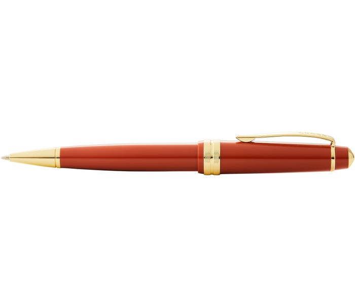 Cross Bailey Light Polished Amber Resin & Gold Tone Ballpoint Pen - John Ross Jewellers