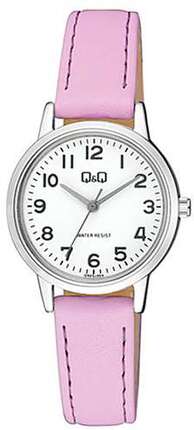 Q&Q Ladies Silver Leather Watch - John Ross Jewellers