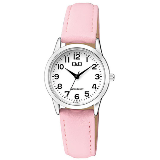 Q&Q Ladies Silver Leather Watch - John Ross Jewellers