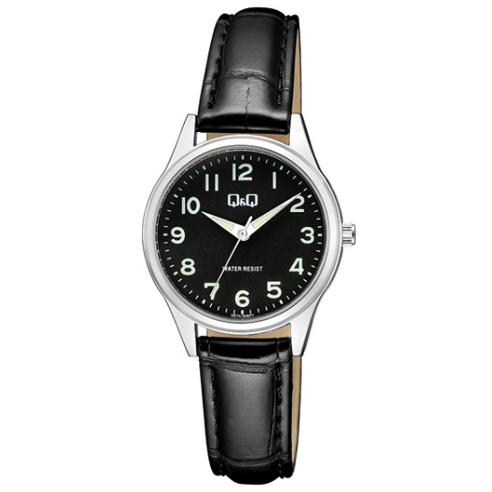 Q&Q Ladies Silver Leather Watch - John Ross Jewellers