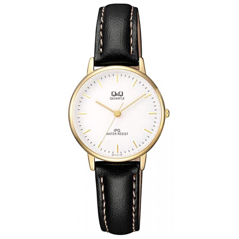 Q&Q Ladies Gold Leather Watch - John Ross Jewellers