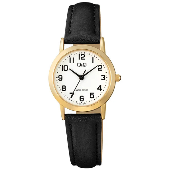 Q&Q Ladies Gold Leather Watch