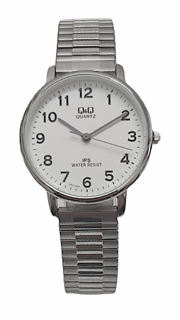 Q&Q Ladies Silver Watch with Expandable Strap - John Ross Jewellers