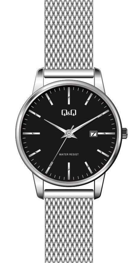 Q&Q Ladies Silver Mesh Watch - John Ross Jewellers