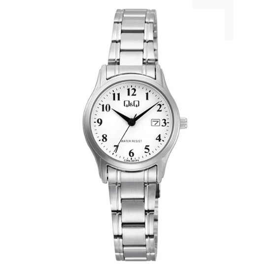 Q&Q Ladies Silver Three-Link Watch