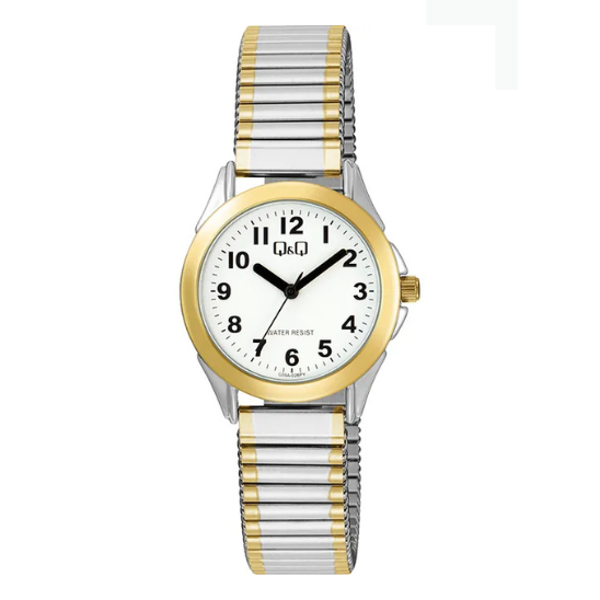 Q&Q Ladies Two Tone Watch with Expandable Strap