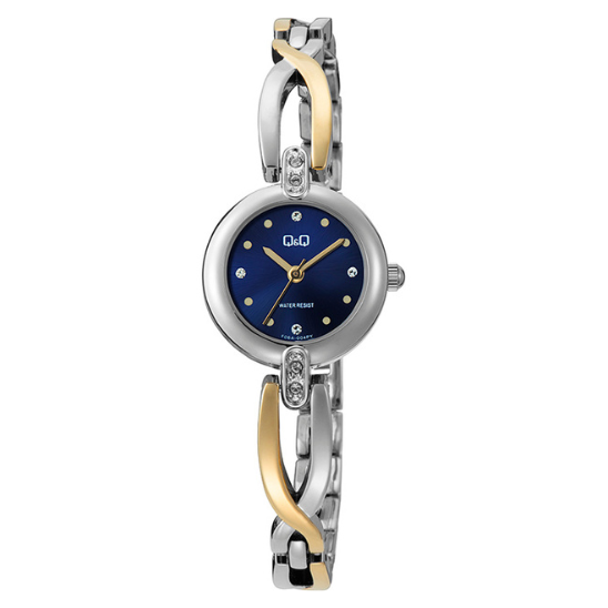 Q&Q Ladies Two Tone Twist-Link Watch