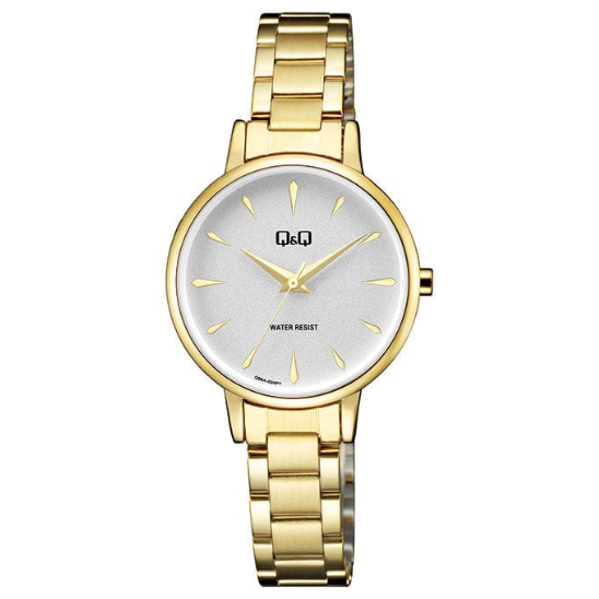 Q Q Ladies Gold Three Link Watch John Ross Jewellers