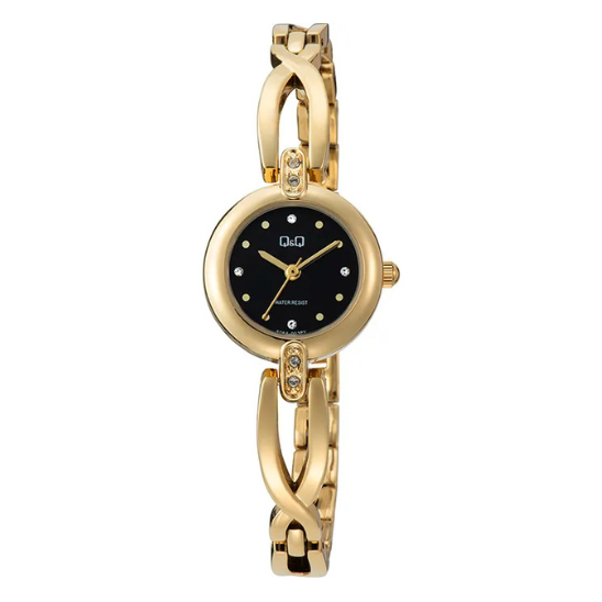 Q&Q Ladies Gold Twist-Link Watch - John Ross Jewellers