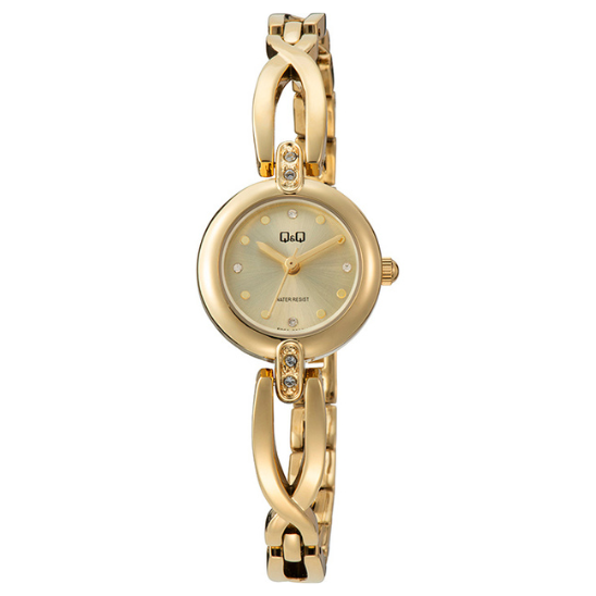 Q&Q Ladies Gold Twist-Link Watch - John Ross Jewellers