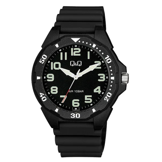 Q&Q Gents Black Silicone Watch - John Ross Jewellers