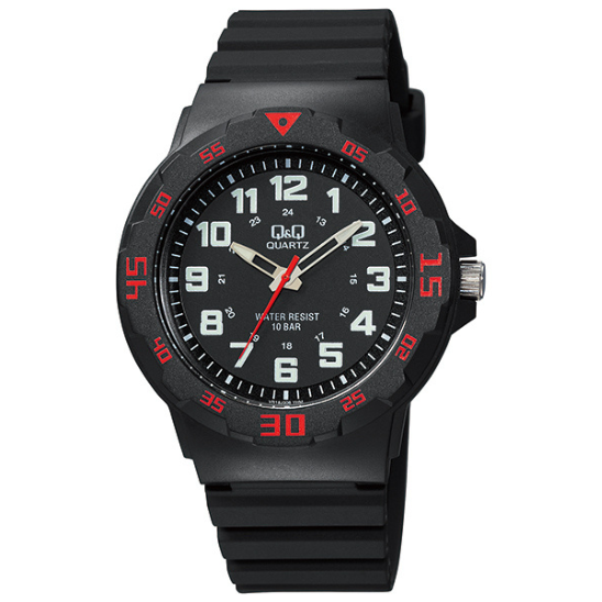 Q&Q Gents Black Silicone Watch - John Ross Jewellers