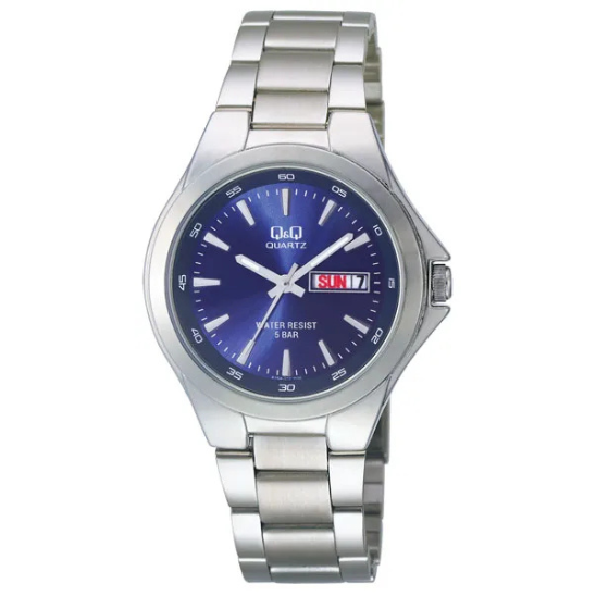 Q&Q Gents Silver Three-Link Watch - John Ross Jewellers