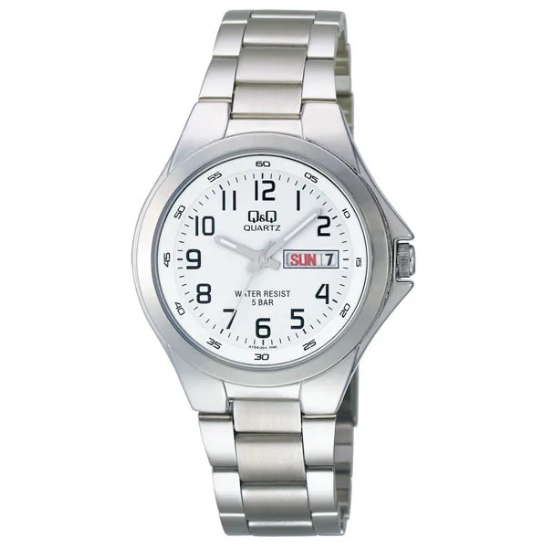 Q&Q Gents Silver Three-Link Watch - John Ross Jewellers