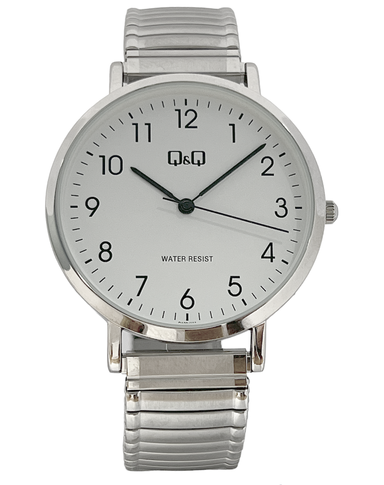 Q&Q Gents Silver Watch with Expandable Strap - John Ross Jewellers