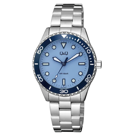 Q&Q Gents Silver Three Link Watch - John Ross Jewellers