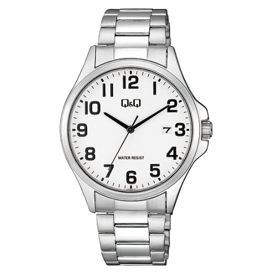 Q&Q Gents Silver Three Link Watch - John Ross Jewellers