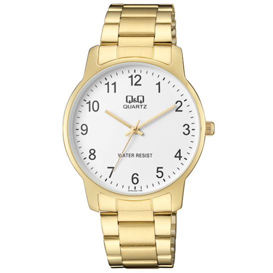 Q&Q Gents Gold Three-Link Watch - John Ross Jewellers