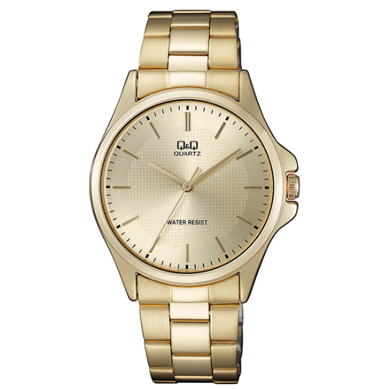 Q&Q Gents Gold Three-Link Watch - John Ross Jewellers