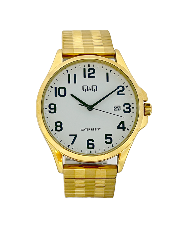 Q&Q Gents Gold Watch with Expandable Strap - John Ross Jewellers