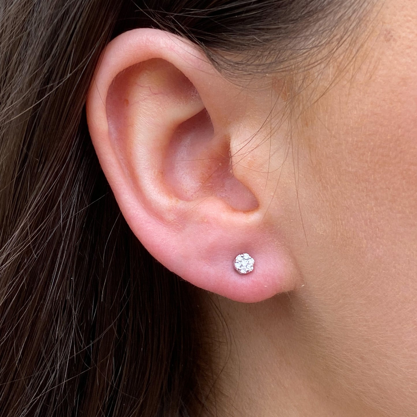 9ct White Gold Dainty Diamond Stud Earrings | 0.16ct - John Ross Jewellers
