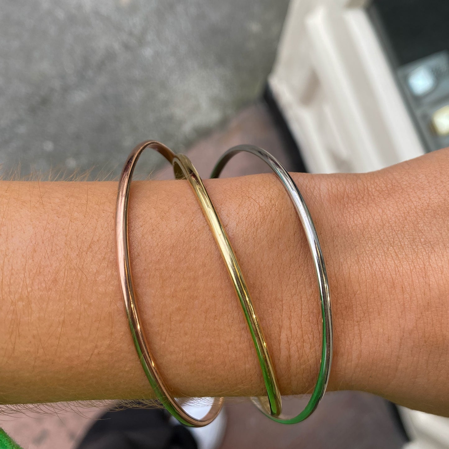 9ct Gold Three Tone Russian Bangle - John Ross Jewellers