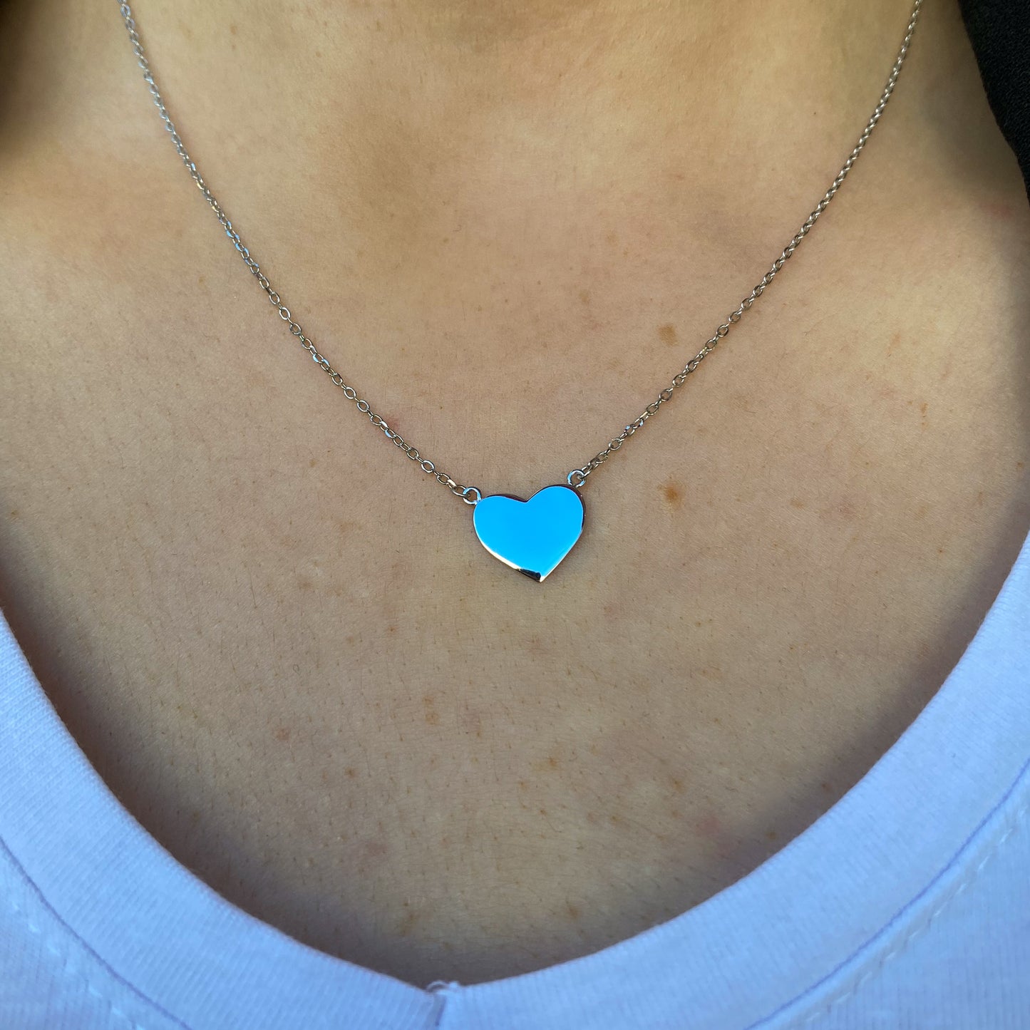 Silver Identity Necklace | Heart - John Ross Jewellers