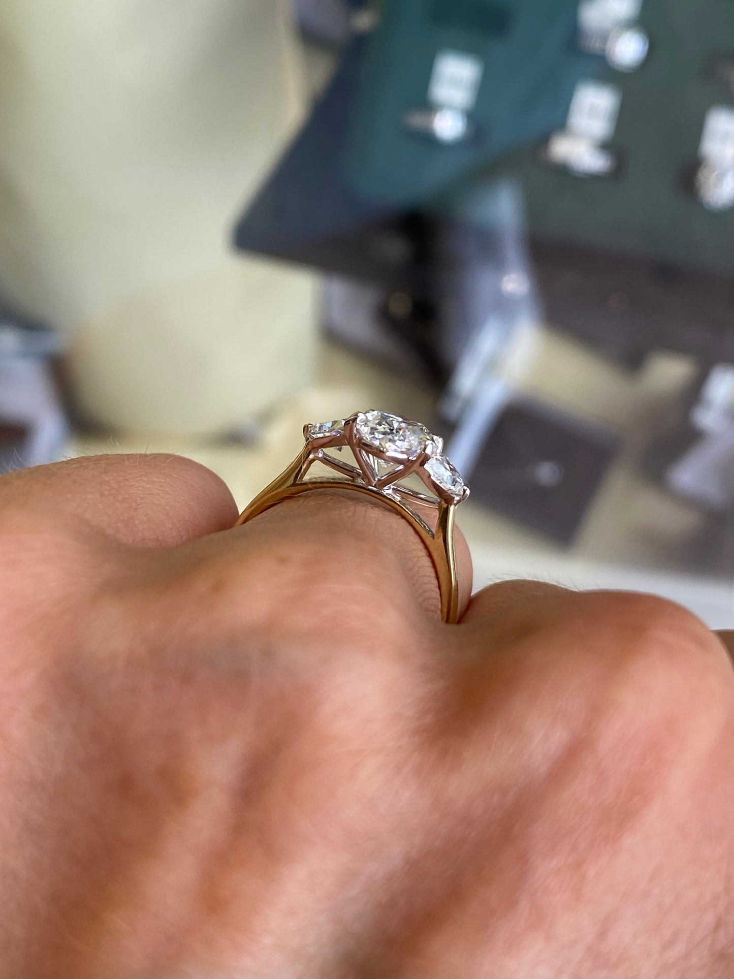 18ct Gold Trilogy Engagement Ring | Lab Certificated 2.80ct