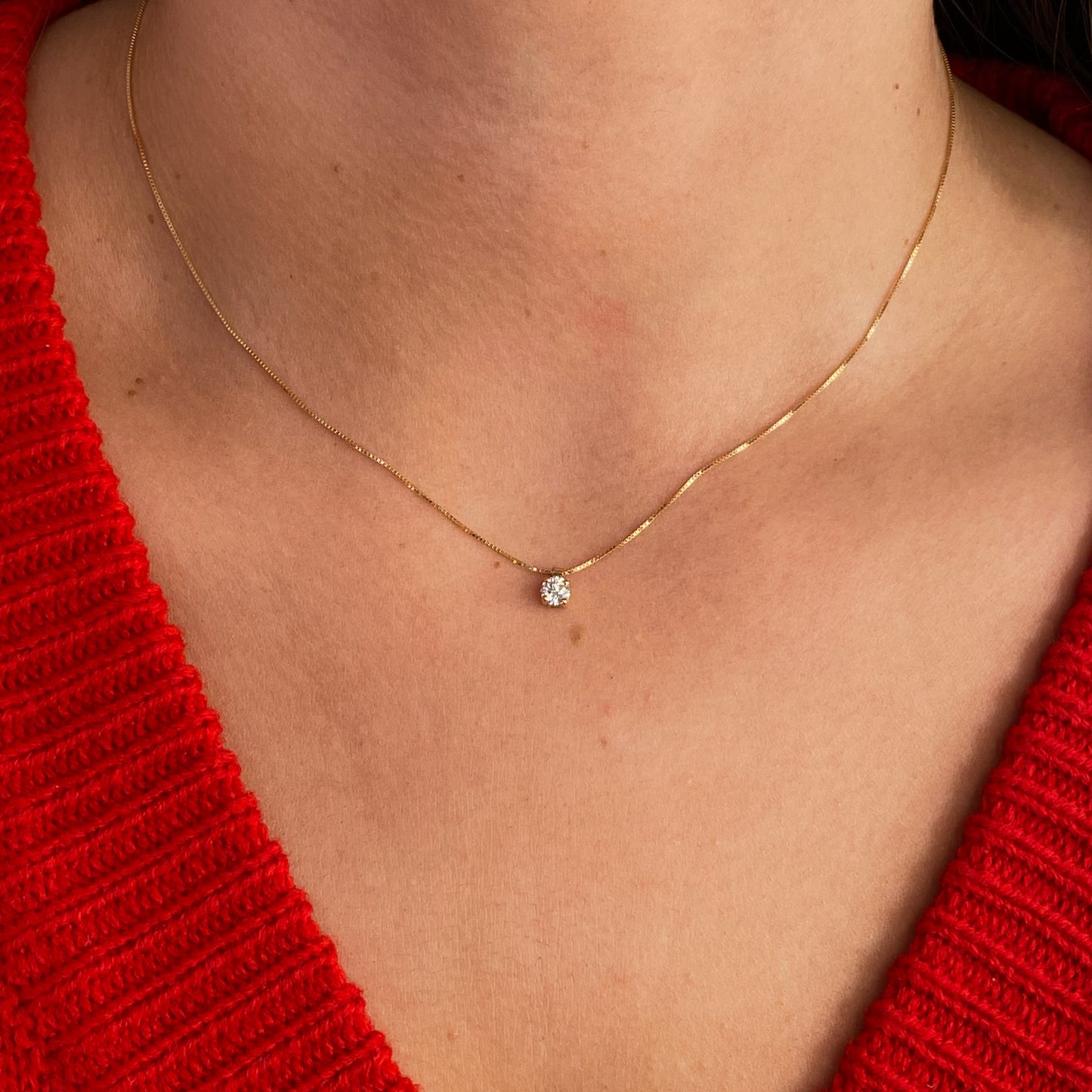 18ct Gold Diamond Solitaire Pendant 0.26ct - John Ross Jewellers