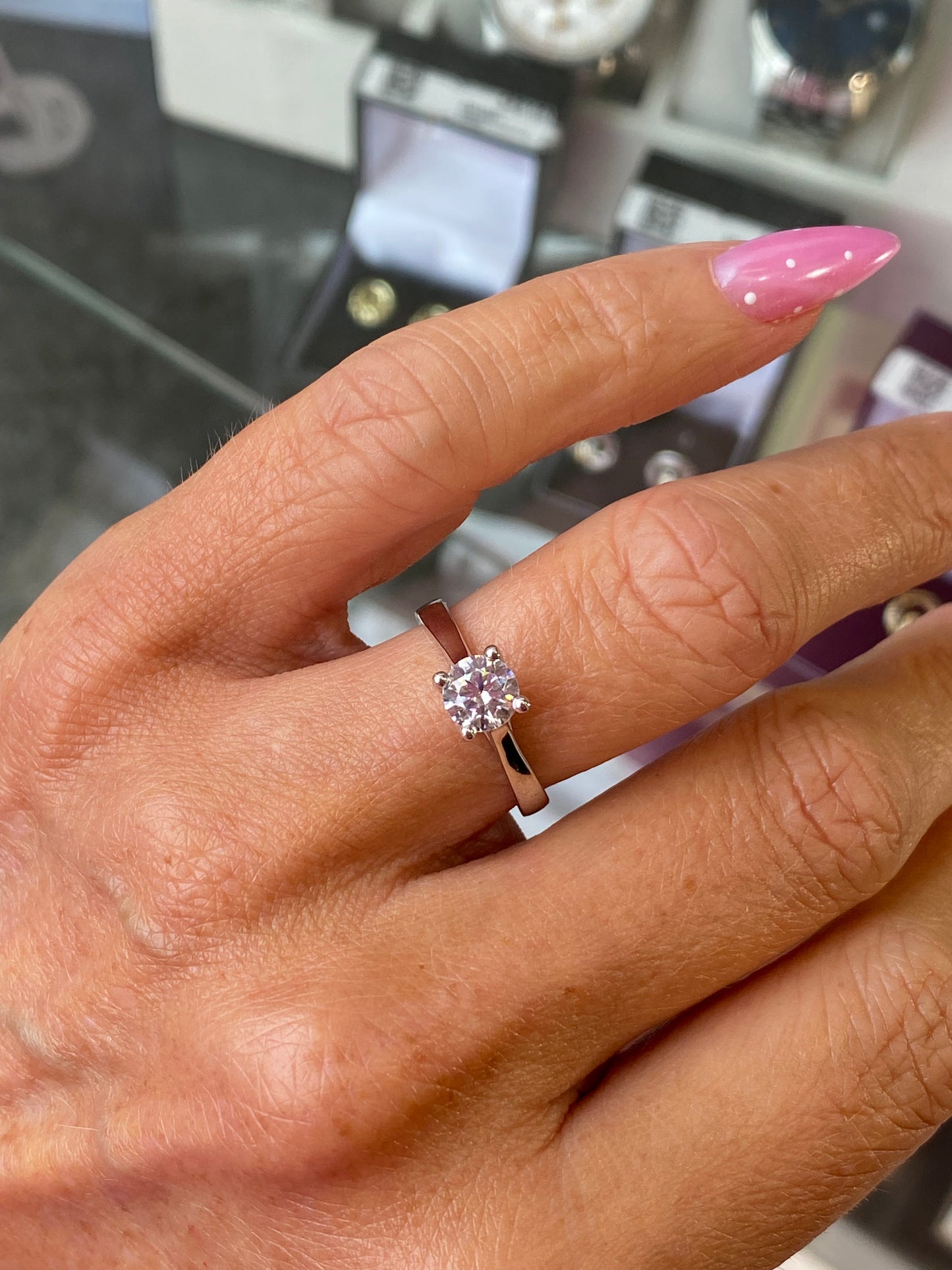 9ct White Gold CZ Solitaire Ring - John Ross Jewellers