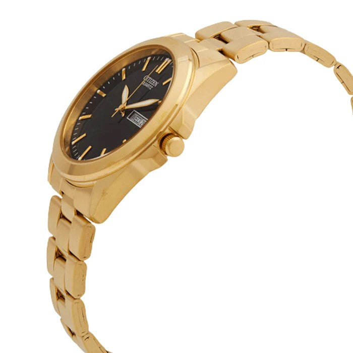 Citizen Gold Quartz Classic Day-Date Watch | Black Dial - John Ross Jewellers