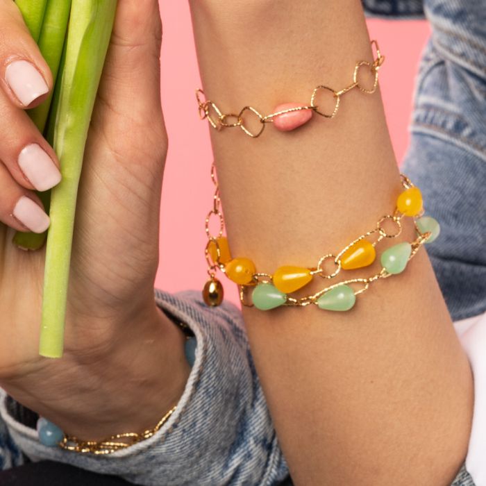 REBECCA Tulip Bracelet | Lemon & Gold - John Ross Jewellers