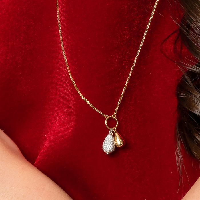 REBECCA Tulip - Crystal & Gold Necklace - John Ross Jewellers