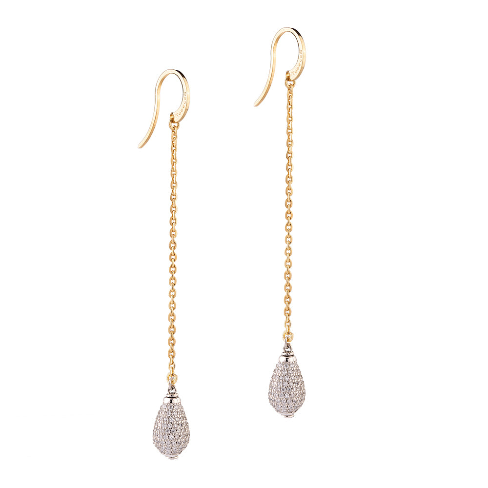 REBECCA Tulip Drop Earrings | Crystal & Gold - John Ross Jewellers