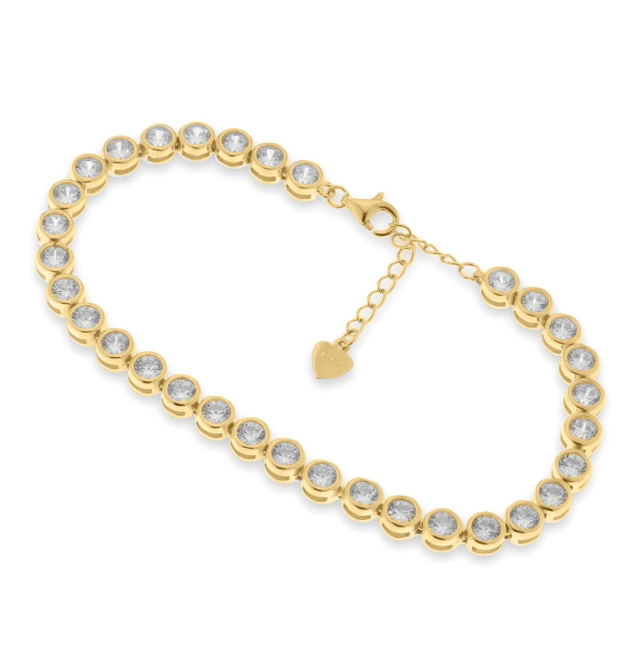 Sunshine Rubover 4mm CZ Tennis Bracelet | 19.5 + 3cm
